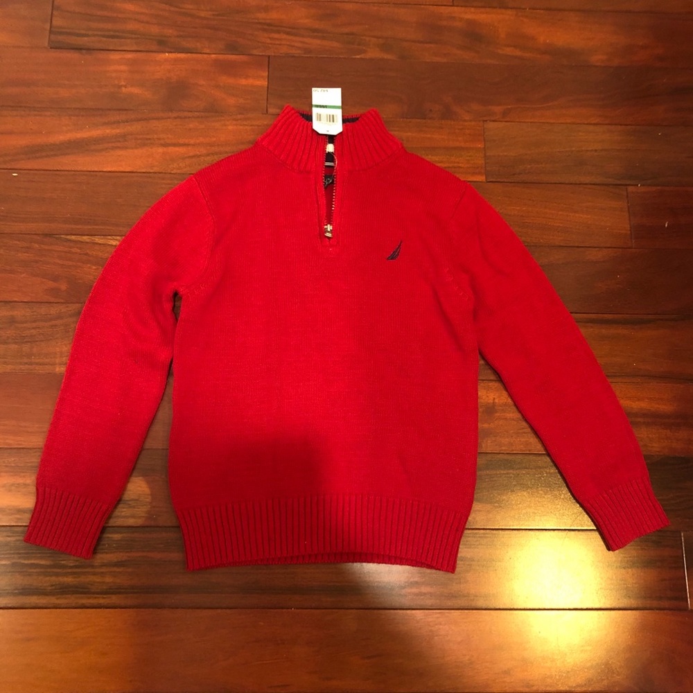 NWT Nautica Boys Quarter Zip Sweater